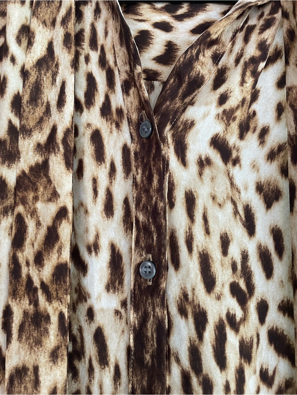 J. Crew Leopard Print Button-Front Blouse - Brown/Cream - Picture 4 of 6